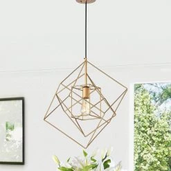 Arabella 20 in. 1-Light Indoor Gold Pendant Chandelier by Warehouse of Tiffany -Warehouse of Tiffany Shop gold warehouse of tiffany chandeliers hm085 1 31 1000
