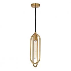 Pristin 6 in. 1-Light Indoor Gold Pendant Light with Light Kit by Warehouse of Tiffany