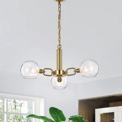 Andres 27 in. 3-Light Indoor Gold Chandelier with Light Kit by Warehouse of Tiffany -Warehouse of Tiffany Shop gold warehouse of tiffany chandeliers hm158 3 31 1000