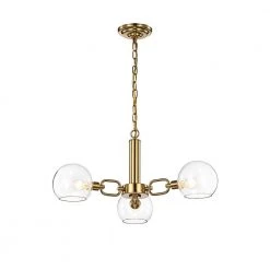 Andres 27 in. 3-Light Indoor Gold Chandelier with Light Kit by Warehouse of Tiffany