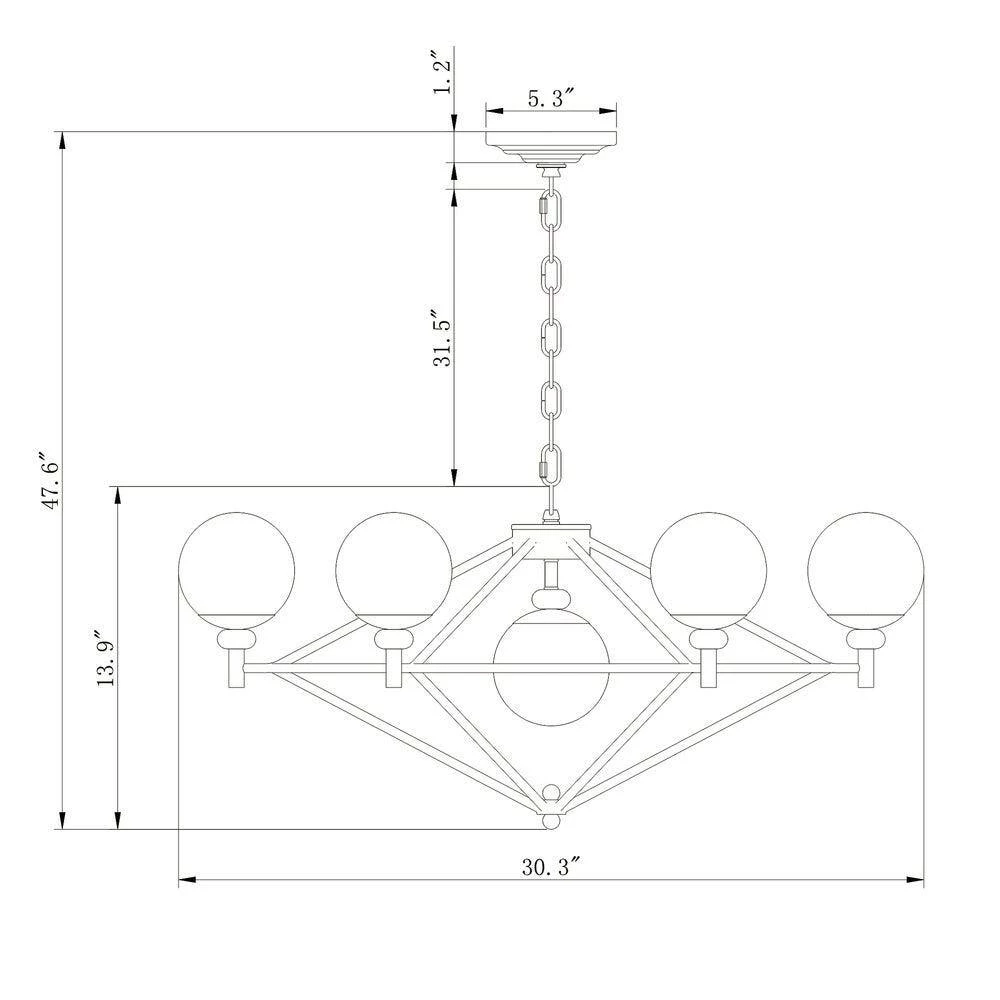 Paulita 30 in. 7-Light Indoor Gold Pendant Light with Light Kit by Warehouse of Tiffany 5 Paulita 30 in. 7-Light Indoor Gold Pendant Light with Light Kit by Warehouse of Tiffany - Image 3