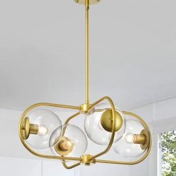 Keeray 24 in. 4-Light Indoor Gold Chandelier with Light Kit by Warehouse of Tiffany -Warehouse of Tiffany Shop gold warehouse of tiffany chandeliers imp09x 4g 31 1000