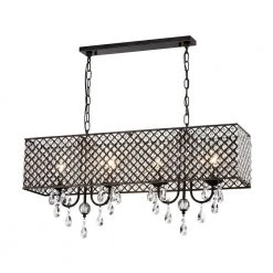Aruna 8.66 in. 4-Light Indoor Gold Chandelier with Light Kit by Warehouse of Tiffany