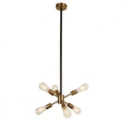 Eukleid 6-Light Gold Chandelier by Warehouse of Tiffany