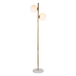 Miljo 66 in. Antique Gold 2-Light Floor Lamp by Warehouse of Tiffany