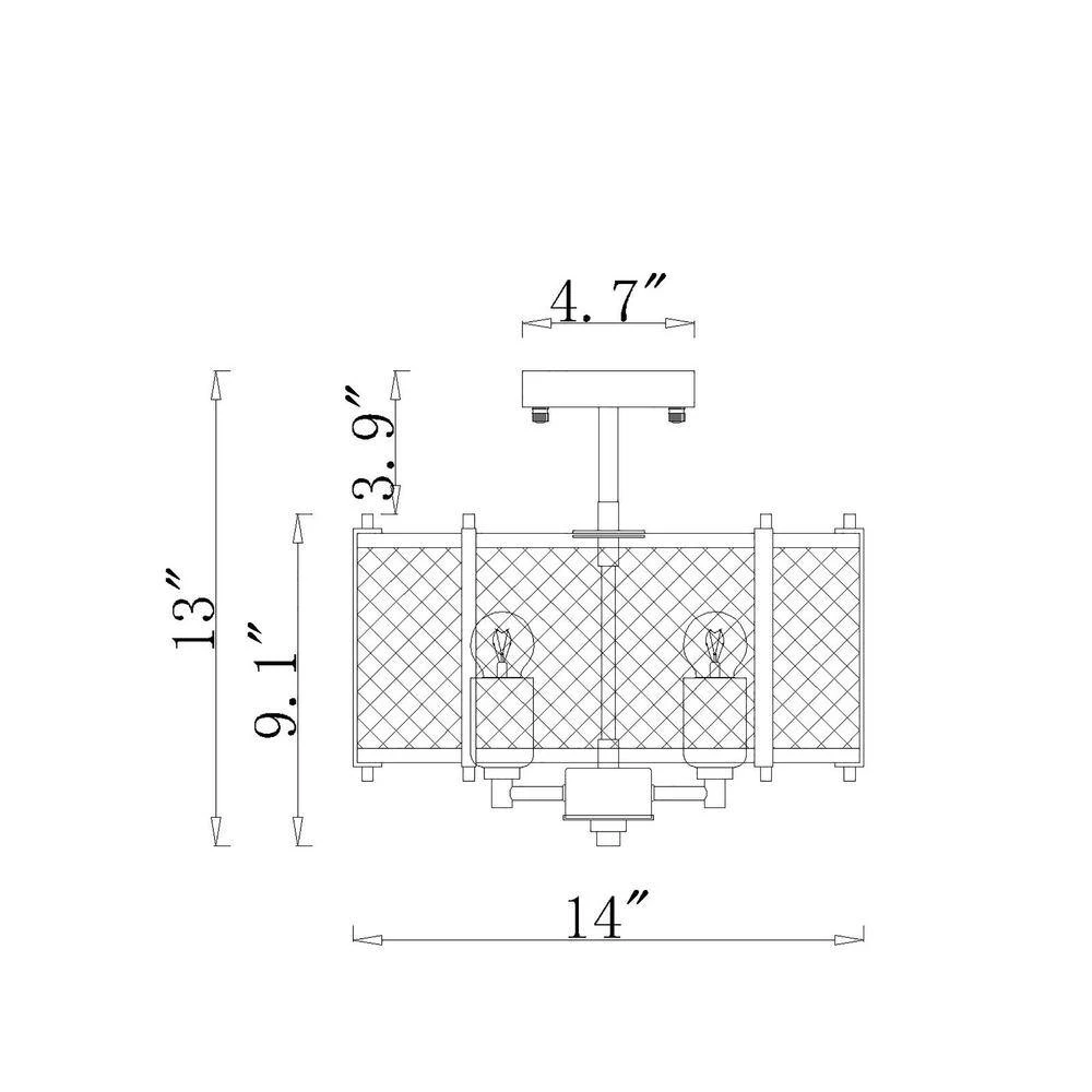 Leland 13 in. 4-Light Gold Indoor Semi-Flush Mount with Light Kit by Warehouse of Tiffany 7 Leland 13 in. 4-Light Gold Indoor Semi-Flush Mount with Light Kit by Warehouse of Tiffany - Image 5