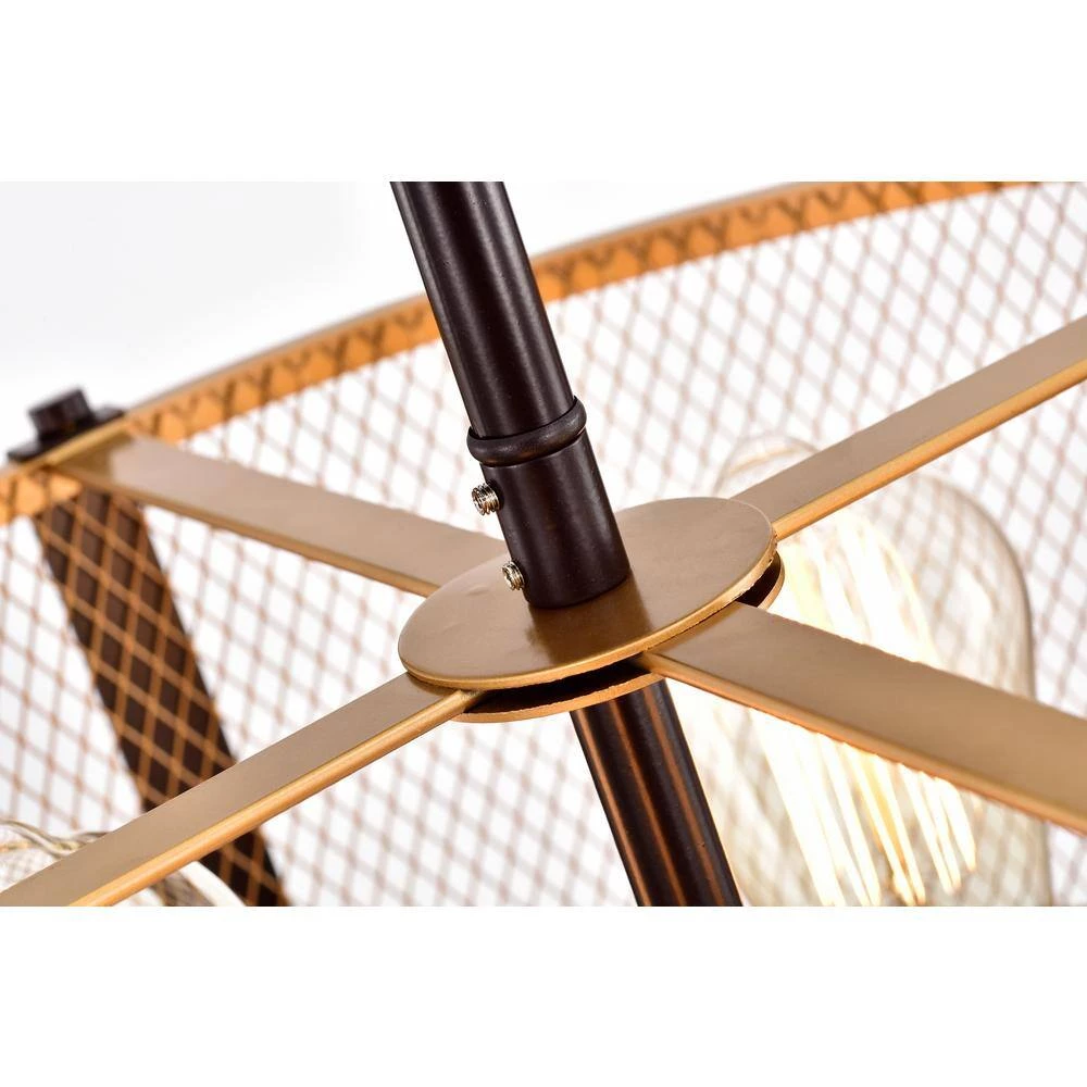 Leland 13 in. 4-Light Gold Indoor Semi-Flush Mount with Light Kit by Warehouse of Tiffany 4 Leland 13 in. 4-Light Gold Indoor Semi-Flush Mount with Light Kit by Warehouse of Tiffany - Image 2