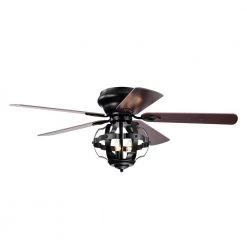 Haley 52 in. 3-Light Indoor Black Finish Ceiling Fan with Light Kit by Warehouse of Tiffany -Warehouse of Tiffany Shop iron black warehouse of tiffany ceiling fans with lights cfl 8501remo mb 4f 1000