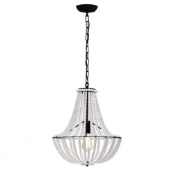 Roly 16 in. 1-Light Indoor Iron Black and White Pendant Ceiling Light by Warehouse of Tiffany -Warehouse of Tiffany Shop iron black warehouse of tiffany chandeliers imp848b 1 4f 1000