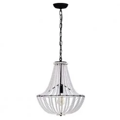 Roly 16 in. 1-Light Indoor Iron Black and White Pendant Ceiling Light by Warehouse of Tiffany -Warehouse of Tiffany Shop iron black warehouse of tiffany chandeliers imp848b 1 c3 1000