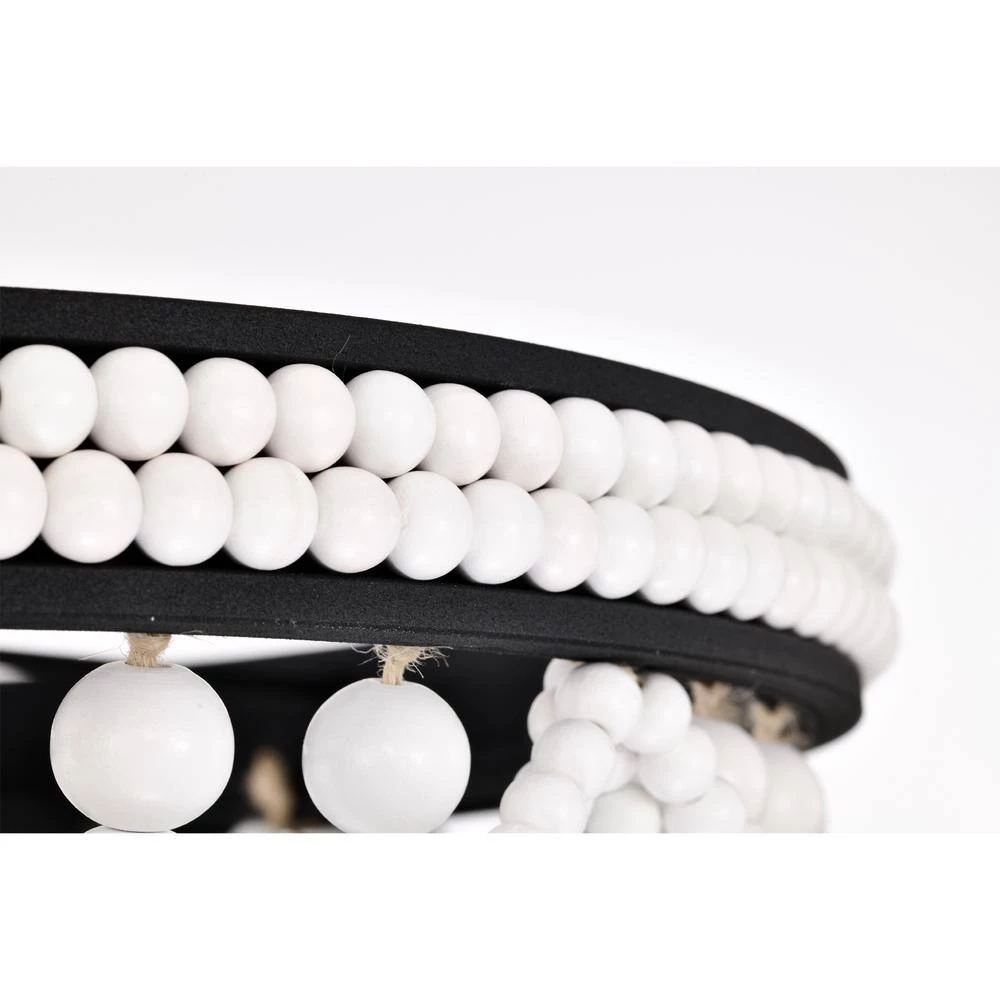 Hudson 16 in. 3-Light Indoor Iron Black and Gloss White Flush Mount Ceiling Light with Light Kit by Warehouse of Tiffany 9 Hudson 16 in. 3-Light Indoor Iron Black and Gloss White Flush Mount Ceiling Light with Light Kit by Warehouse of Tiffany - Image 7