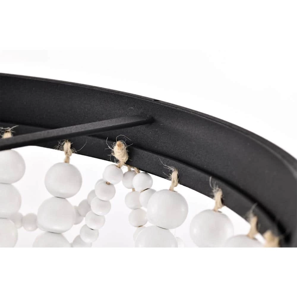 Hudson 16 in. 3-Light Indoor Iron Black and Gloss White Flush Mount Ceiling Light with Light Kit by Warehouse of Tiffany 4 Hudson 16 in. 3-Light Indoor Iron Black and Gloss White Flush Mount Ceiling Light with Light Kit by Warehouse of Tiffany - Image 2