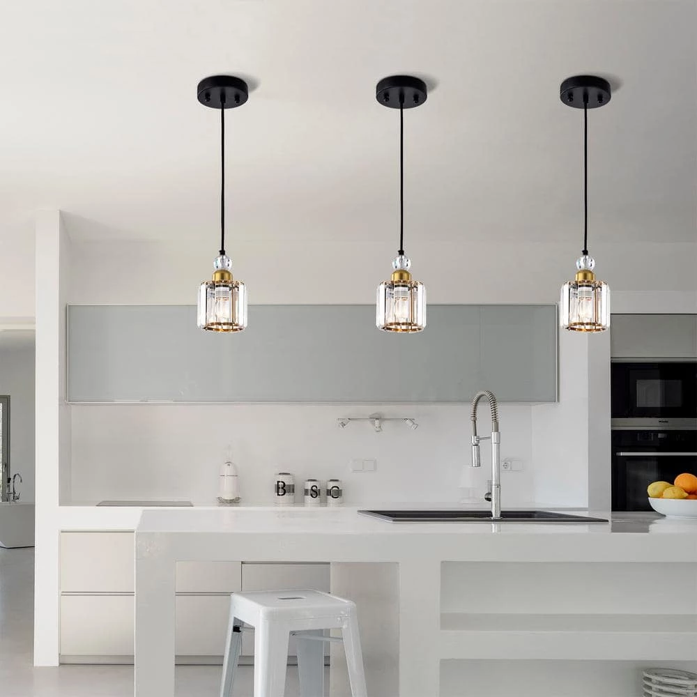 Sree 6 in. 1-Light Indoor Matte Black and Brass Pendant with Light Kit by Warehouse of Tiffany 12 Sree 6 in. 1-Light Indoor Matte Black and Brass Pendant with Light Kit by Warehouse of Tiffany - Image 10