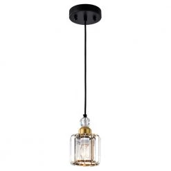 Sree 6 in. 1-Light Indoor Matte Black and Brass Pendant with Light Kit by Warehouse of Tiffany 16 Sree 6 in. 1-Light Indoor Matte Black and Brass Pendant with Light Kit by Warehouse of Tiffany -Warehouse of Tiffany Shop matte black and brass warehouse of tiffany chandeliers 3001 1p 4f 1000