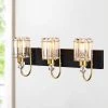 Gambit 22 in. 3-Light Matte Black and Brass Finish Indoor Wall Sconce with Light Kit by Warehouse of Tiffany -Warehouse of Tiffany Shop matte black and brass warehouse of tiffany vanity lighting 3001 3w 64 1000