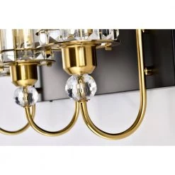 Gambit 22 in. 3-Light Matte Black and Brass Finish Indoor Wall Sconce with Light Kit by Warehouse of Tiffany -Warehouse of Tiffany Shop matte black and brass warehouse of tiffany vanity lighting 3001 3w 76 1000