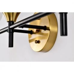 Aeneas 17 in. 3-Light Indoor Matte Black and Brass Wall Sconce with Light Kit by Warehouse of Tiffany -Warehouse of Tiffany Shop matte black and brass warehouse of tiffany vanity lighting 3003 3w fa 1000