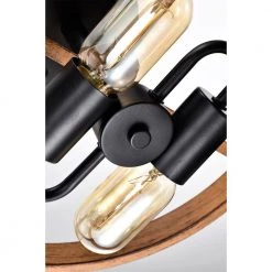 Deyan 14 in. Drum Shape Imitation Wood Semi Flush Mount 2-Light by Warehouse of Tiffany 12 Deyan 14 in. Drum Shape Imitation Wood Semi Flush Mount 2-Light by Warehouse of Tiffany -Warehouse of Tiffany Shop matte black and faux wood grain warehouse of tiffany flush mount lights cd036 2 1d 1000