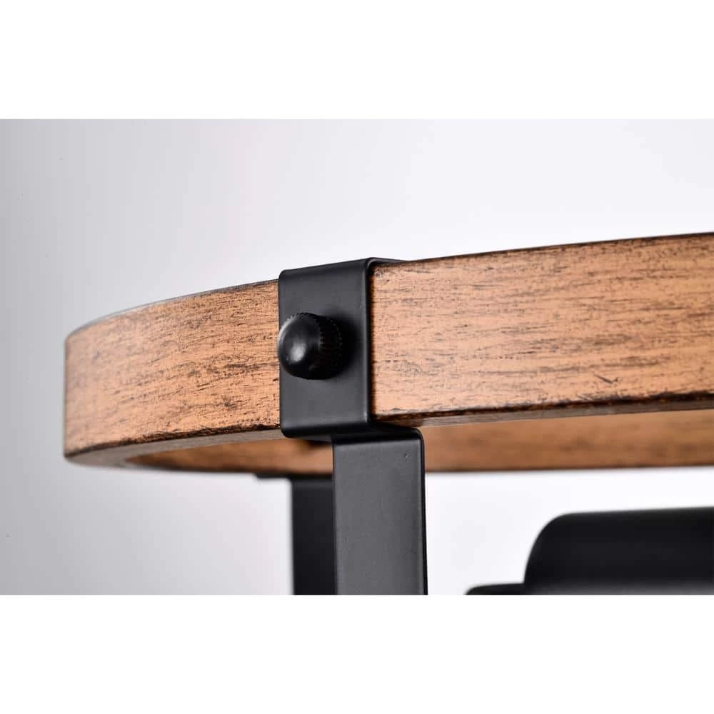 Deyan 14 in. Drum Shape Imitation Wood Semi Flush Mount 2-Light by Warehouse of Tiffany 4 Deyan 14 in. Drum Shape Imitation Wood Semi Flush Mount 2-Light by Warehouse of Tiffany - Image 2