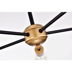 Brent 21.7 in. 5-Light Indoor Matte Black and Gold Chandelier with Light Kit by Warehouse of Tiffany -Warehouse of Tiffany Shop matte black and gold warehouse of tiffany chandeliers 2005 5pb 1f 1000