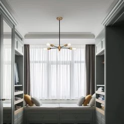 Brent 21.7 in. 5-Light Indoor Matte Black and Gold Chandelier with Light Kit by Warehouse of Tiffany -Warehouse of Tiffany Shop matte black and gold warehouse of tiffany chandeliers 2005 5pb 31 1000