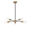 Brent 21.7 in. 5-Light Indoor Matte Black and Gold Chandelier with Light Kit by Warehouse of Tiffany