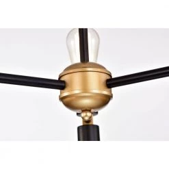 Rina 18.9 in. 6-Light Indoor Matte Black and Gold Chandelier with Light Kit by Warehouse of Tiffany -Warehouse of Tiffany Shop matte black and gold warehouse of tiffany chandeliers 2009 6p 1f 1000