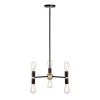 Rina 18.9 in. 6-Light Indoor Matte Black and Gold Chandelier with Light Kit by Warehouse of Tiffany -Warehouse of Tiffany Shop matte black and gold warehouse of tiffany chandeliers 2009 6p 64 1000