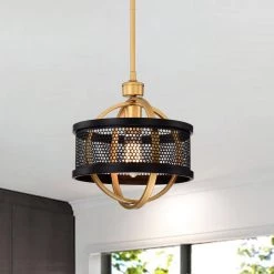 Lorelei 1-Light Matte Black and Gold Indoor Chandelier with Light Kit by Warehouse of Tiffany 10 Lorelei 1-Light Matte Black and Gold Indoor Chandelier with Light Kit by Warehouse of Tiffany -Warehouse of Tiffany Shop matte black and gold warehouse of tiffany chandeliers hm249 1bxg 1f 1000
