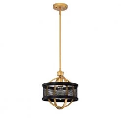 Lorelei 1-Light Matte Black and Gold Indoor Chandelier with Light Kit by Warehouse of Tiffany
