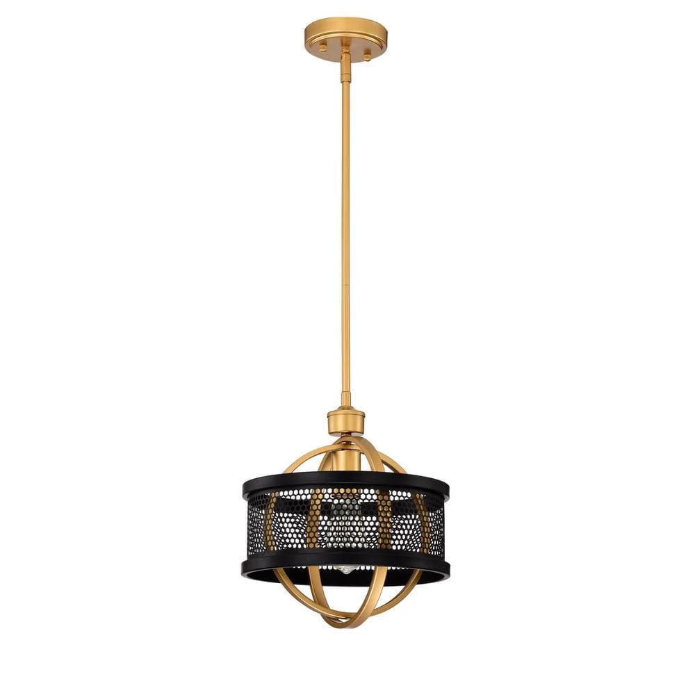 Lorelei 1-Light Matte Black and Gold Indoor Chandelier with Light Kit by Warehouse of Tiffany 3 Lorelei 1-Light Matte Black and Gold Indoor Chandelier with Light Kit by Warehouse of Tiffany