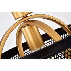 Lorelei 1-Light Matte Black and Gold Indoor Chandelier with Light Kit by Warehouse of Tiffany 9 Lorelei 1-Light Matte Black and Gold Indoor Chandelier with Light Kit by Warehouse of Tiffany -Warehouse of Tiffany Shop matte black and gold warehouse of tiffany chandeliers hm249 1bxg c3 1000