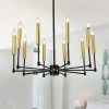 Mizba 30 in. Matte Black and Gold Candlestick 10-Light LED Chandelier Modern by Warehouse of Tiffany -Warehouse of Tiffany Shop matte black and gold warehouse of tiffany chandeliers wty771 64 1000