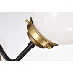 Meylin 20.5 in. 3-Light Indoor Matte Black and Gold Semi-Flush Mount Ceiling Light with Light Kit by Warehouse of Tiffany -Warehouse of Tiffany Shop matte black and gold warehouse of tiffany flush mount lights 2011 3sf 1f 1000