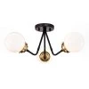Meylin 20.5 in. 3-Light Indoor Matte Black and Gold Semi-Flush Mount Ceiling Light with Light Kit by Warehouse of Tiffany