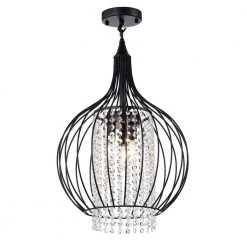 Rena 3-Light Matte Black Chandelier by Warehouse of Tiffany