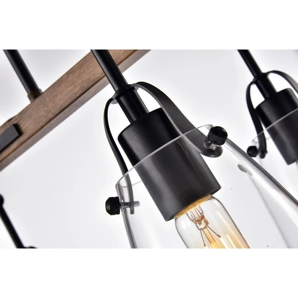 Nekane 41 in. 4-Light Matte Black Indoor Chandelier with Light Kit by Warehouse of Tiffany 5 Nekane 41 in. 4-Light Matte Black Indoor Chandelier with Light Kit by Warehouse of Tiffany - Image 3