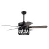 Jescha 52 in. 2-Light Indoor Matte Black Ceiling Fan with Light Kit and Remote by Warehouse of Tiffany -Warehouse of Tiffany Shop matte black warehouse of tiffany ceiling fans with lights al02p01mb 64 1000
