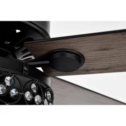 Hasna 52 in. 4-Light Indoor Matte Black Ceiling Fan with Light Kit and Remote by Warehouse of Tiffany -Warehouse of Tiffany Shop matte black warehouse of tiffany ceiling fans with lights al03p01mb fa 1000