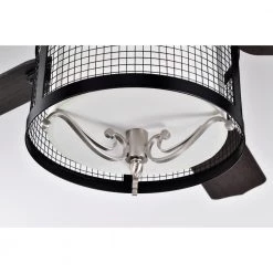 Kantuta 52 in. 2-Light Indoor Matte Black Finish Ceiling Fan Chandelier with Light Kit by Warehouse of Tiffany -Warehouse of Tiffany Shop matte black warehouse of tiffany ceiling fans with lights aw01w07bn 1d 1000