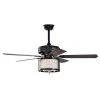 Kantuta 52 in. 2-Light Indoor Matte Black Finish Ceiling Fan Chandelier with Light Kit by Warehouse of Tiffany -Warehouse of Tiffany Shop matte black warehouse of tiffany ceiling fans with lights aw01w07bn 64 1000