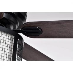 Kantuta 52 in. 2-Light Indoor Matte Black Finish Ceiling Fan Chandelier with Light Kit by Warehouse of Tiffany -Warehouse of Tiffany Shop matte black warehouse of tiffany ceiling fans with lights aw01w07bn fa 1000