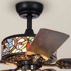 Ransoe 52 in. Indoor Matte Black Ceiling Fan with Light Kit by Warehouse of Tiffany -Warehouse of Tiffany Shop matte black warehouse of tiffany ceiling fans with lights cfl8284bl 1f 1000