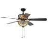 Ransoe 52 in. Indoor Matte Black Ceiling Fan with Light Kit by Warehouse of Tiffany -Warehouse of Tiffany Shop matte black warehouse of tiffany ceiling fans with lights cfl8284bl 64 1000