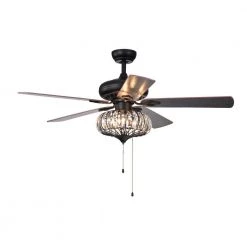 Chrysaor 52 in. Indoor Brown Ceiling Fan with Light Kit by Warehouse of Tiffany