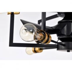 Liviana 26 in. 6-Light Indoor Matte Black Ceiling Fan with Light Kit and Remote by Warehouse of Tiffany -Warehouse of Tiffany Shop matte black warehouse of tiffany ceiling fans with lights dl01p07mb 44 1000