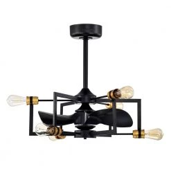 Liviana 26 in. 6-Light Indoor Matte Black Ceiling Fan with Light Kit and Remote by Warehouse of Tiffany -Warehouse of Tiffany Shop matte black warehouse of tiffany ceiling fans with lights dl01p07mb 4f 1000
