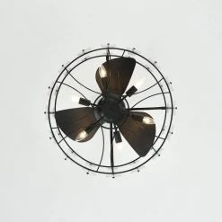 Vinney 25 in. 6-Light Indoor Matte Black Finish Ceiling Fan with Light Kit by Warehouse of Tiffany 13 Vinney 25 in. 6-Light Indoor Matte Black Finish Ceiling Fan with Light Kit by Warehouse of Tiffany -Warehouse of Tiffany Shop matte black warehouse of tiffany ceiling fans with lights dl01p08bt 1d 1000