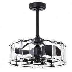 Vinney 25 in. 6-Light Indoor Matte Black Finish Ceiling Fan with Light Kit by Warehouse of Tiffany 15 Vinney 25 in. 6-Light Indoor Matte Black Finish Ceiling Fan with Light Kit by Warehouse of Tiffany -Warehouse of Tiffany Shop matte black warehouse of tiffany ceiling fans with lights dl01p08bt 1f 1000