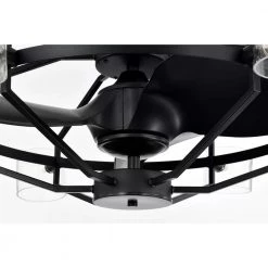 Damita 26 in. Oil Rubbed Matte Black Finish 6 Light, 3 Blade Ceiling Fandelier with Remote by Warehouse of Tiffany -Warehouse of Tiffany Shop matte black warehouse of tiffany ceiling fans with lights dl01p12mb fa 1000